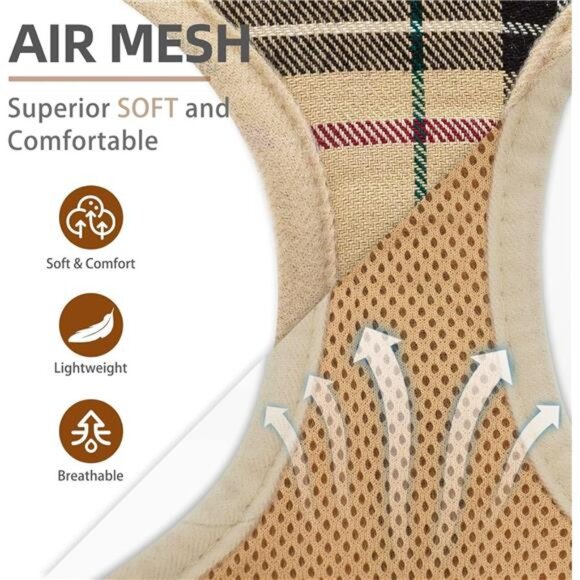 Soft Mesh Dog Harness and Leash Set Pet Puppy Cat Comfort Padded Vest No Pull - Picture 3 of 7